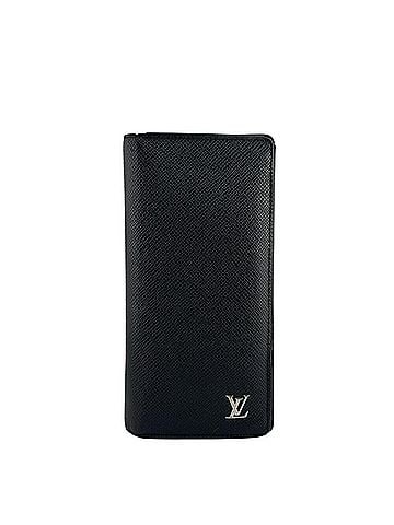 Louis Vuitton LOUIS VUITTON M30285 Portefeuille Brazza Long Wallet, Bi-fold, Taiga Leather, Black (view 1)
