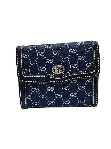 Gucci GUCCI Micro GG PVC Bi-fold Wallet, Navy (view 1)