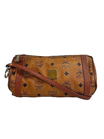 MCM MCM Monogram Leather Shoulder Bag, Brown (view 1)