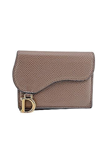 Christian Dior Christian Dior Dior Saddle Compact Mini Tri-fold Wallet, Brown (view 1)