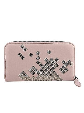 Bottega Veneta BOTTEGA VENETA Bottega Veneta Round Intrecciato Long Wallet Pink (view 1)