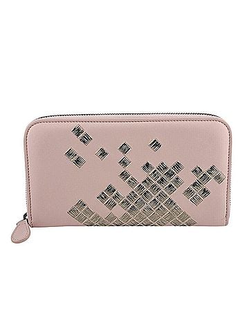 Bottega Veneta BOTTEGA VENETA Bottega Veneta Round Intrecciato Long Wallet Pink (view 2)