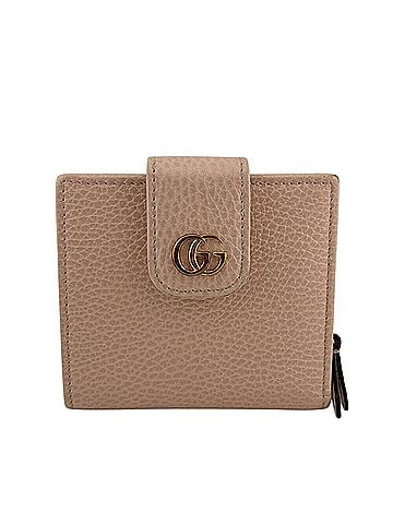 Gucci GUCCI 523193 Double G Compact GG Marmont Bi-fold Wallet Pink (view 1)