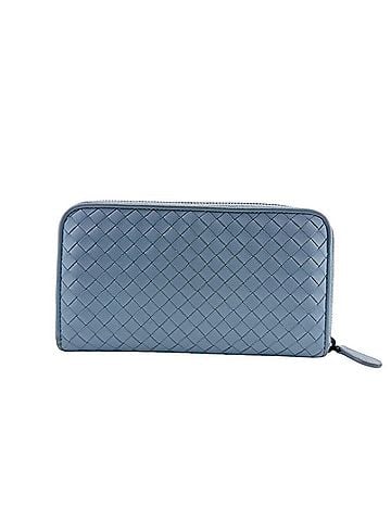 Bottega Veneta BOTTEGA VENETA Bottega Veneta Intrecciato Leather Long Wallet Blue (view 2)