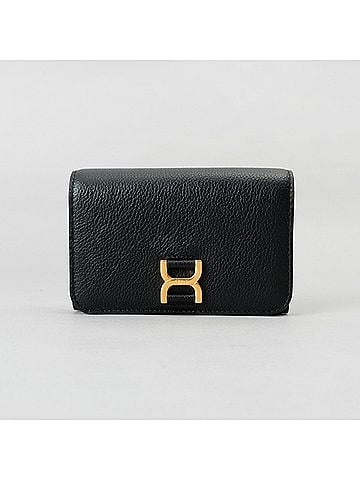 Chloé Chloé Chloe CHC23AP097131 MARCIE Leather Tri-fold Wallet, Black (view 1)