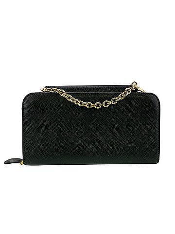 Prada PRADA 1ZH048 Chain Wallet Long Black (view 2)