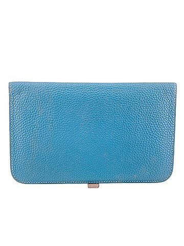 Hermès HERMES Dogon GM Long Wallet with Sellier Buttons, Blue (view 2)