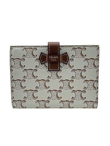 Céline CELINE Celine Medium Strap Wallet Triomphe Bi-fold White (view 1)
