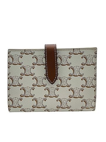 Céline CELINE Celine Medium Strap Wallet Triomphe Bi-fold White (view 2)