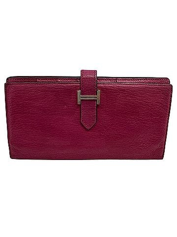 Hermès HERMES Bearn Soufflé Bi-fold Wallet with H-shaped Hardware, Pink (view 1)