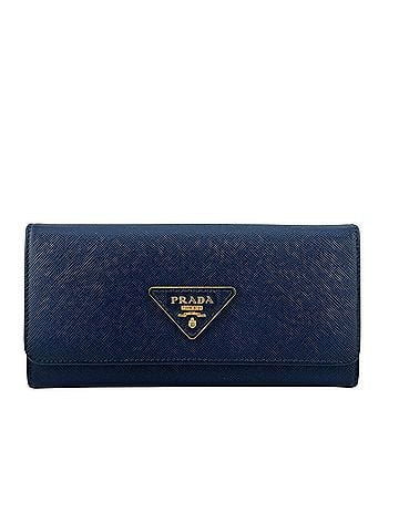 Prada PRADA Saffiano long wallet in navy (view 1)