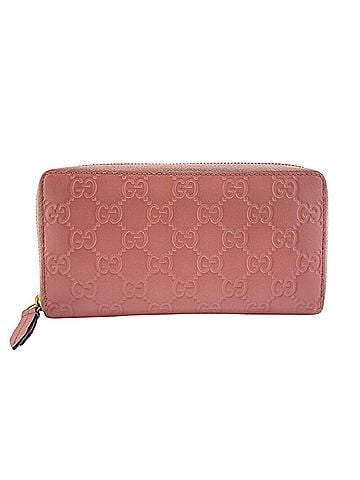 Gucci GUCCI 410102 Round Guccissima Long Wallet Pink Women's (view 1)