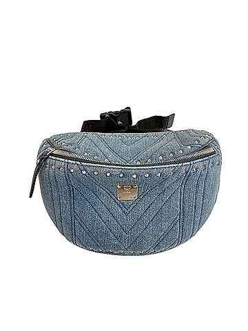 MCM MCM Denim Collection Quilted Studs Body Bag/Waist Pouch in Blue (view 1)