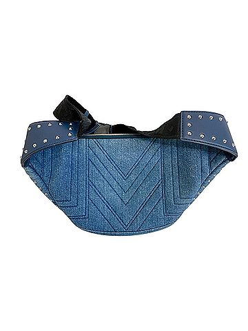MCM MCM Denim Collection Quilted Studs Body Bag/Waist Pouch in Blue (view 2)