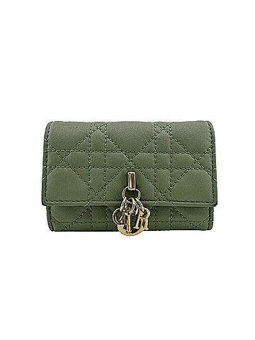 Christian Dior Christian Dior Dior Glycine Wallet, Lady Cannage Bifold Green, Women's (view 1)