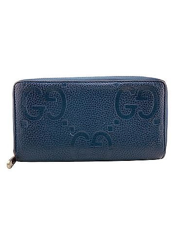 Gucci GUCCI 739484 Round Zip Wallet Jumbo GG Long Navy Unisex (view 1)
