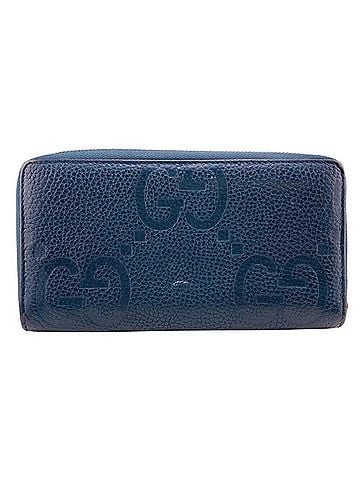 Gucci GUCCI 739484 Round Zip Wallet Jumbo GG Long Navy Unisex (view 2)