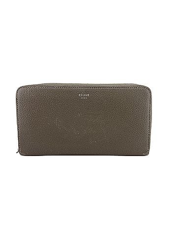 Céline CELINE Celine Round Zipper Logo Long Wallet, Gray (view 1)