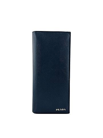 Prada PRADA 2MV836 Saffiano Leather Long Wallet, Bi-fold Navy (view 1)