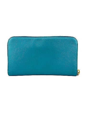 Prada PRADA Saffiano Leather Round Zip Wallet, Blue (view 2)