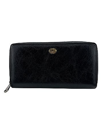Gucci GUCCI 575988 Round Zip Interlocking G Long Wallet, Card Holder, Coin Purse, Black (view 1)