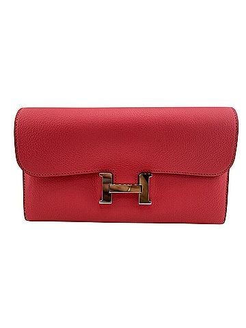 Hermès HERMES Constance Long Evercolor Wallet, Pink, Women's (view 1)