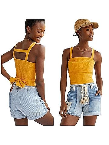 Anthropologie Crop Smock Cotton Gauze Sleeveless Top (view 2)