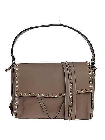 Valentino Garavani Rockstud Top Handle Leather Beige Leather Handbag (view 1)