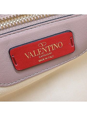 Valentino Garavani Rockstud Top Handle Leather Beige Leather Handbag (view 2)