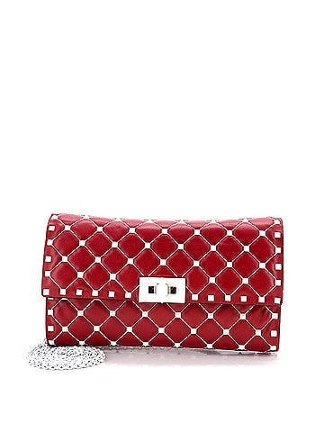 Valentino Garavani Rockstud Spike Wallet on Chain Quilted Leather Small (view 1)