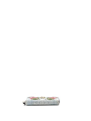 Gucci GG Marmont Zip Around Wallet Embroidered Matelasse Denim (view 2)