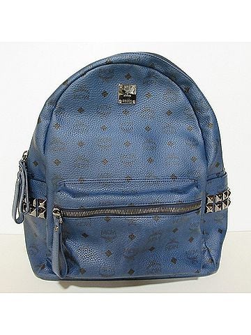 MCM MCM Stark Visetos Side Studded Backpack (Navy) - Men's &amp; Women's (view 1)