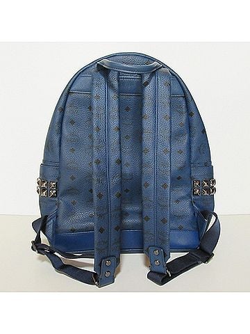 MCM MCM Stark Visetos Side Studded Backpack (Navy) - Men's &amp; Women's (view 2)