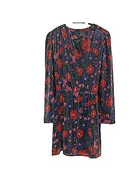 WAYF Multicolor Floral Sequin Low V-Neck Faux Wrap Mini Dress Casual Dress (view 2)