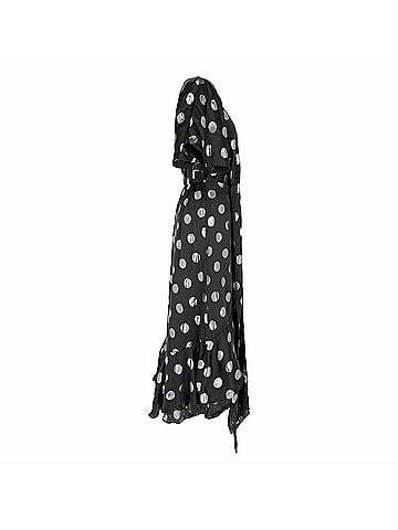 Diane von Furstenberg Diane Von Furstenberg Sareth Polka Dot Midi Dress in Black Silk (view 2)