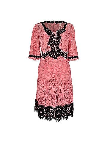 Dolce & Gabbana Dolce &amp; Gabbana Lace Mini Dress in Pink Cotton (view 1)