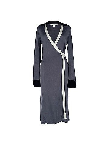 Diane von Furstenberg Diane Von Furstenberg Midi Wrap Dress in Grey Viscose (view 1)