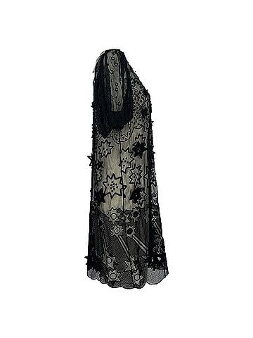 Chloé Chloé Embroidered Lace Mini Dress in Black Cotton (view 2)