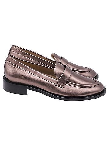 Stuart Weitzman Stuart Weitzman Palmer Loafers in Bronze Leather (view 1)