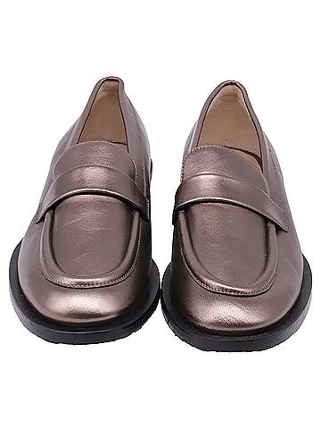 Stuart Weitzman Stuart Weitzman Palmer Loafers in Bronze Leather (view 2)