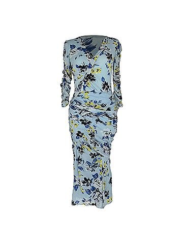 Diane von Furstenberg Diane Von Furstenberg Floral-Print Ruched Midi Dress in Multicolor Nylon (view 1)