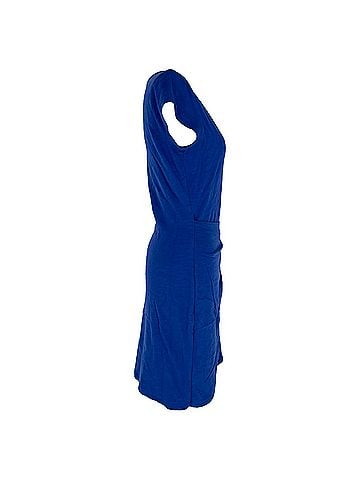 Ralph Lauren Lauren Ralph Lauren Wrap-Effect Mini Dress in Blue Cotton (view 2)