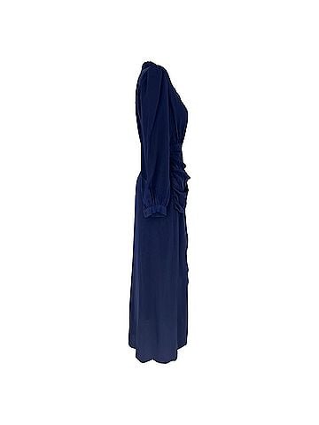 Diane von Furstenberg Diane Von Furstenberg Stella Wrap-Effect Midi Dress in Navy Blue Silk (view 2)