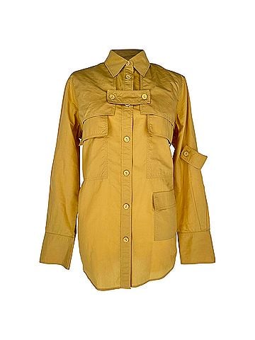 Joseph Joseph Button-Down Multi-Pocket Shirt in Yellow Cotton (view 1)