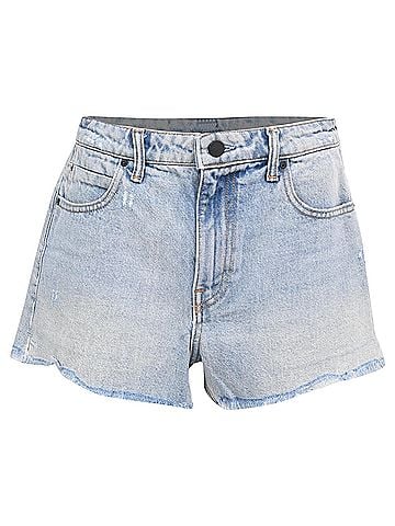 Alexander Wang Alexander Wang Raw-Hem Denim Shorts in Blue Cotton (view 1)