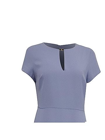 Ralph Lauren Lauren Ralph Lauren Georgette Midi Dress in Light Blue Polyester (view 2)