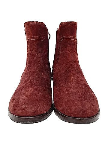 Aquazzura Aquazzura Frou Frou Ankle Boots in Red Suede (view 2)