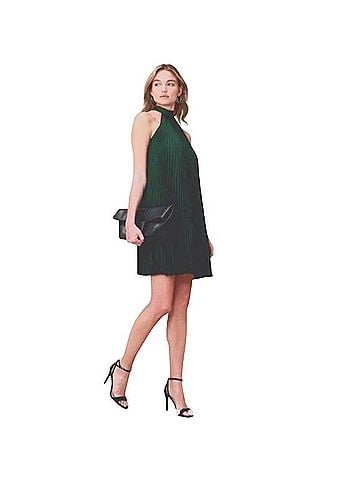 Banana Republic Halter Pleated Mini Dress Casual Dress (view 1)
