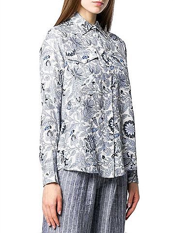 Gold Hawk Paisley Blouse Blue in Blue Multi (view 2)