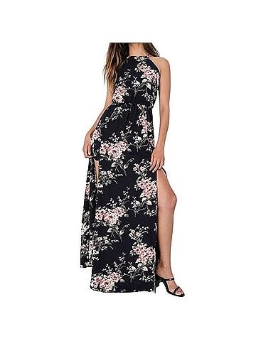 Lulus Feel The Music Midnight Halter Dress Casual Dress (view 1)